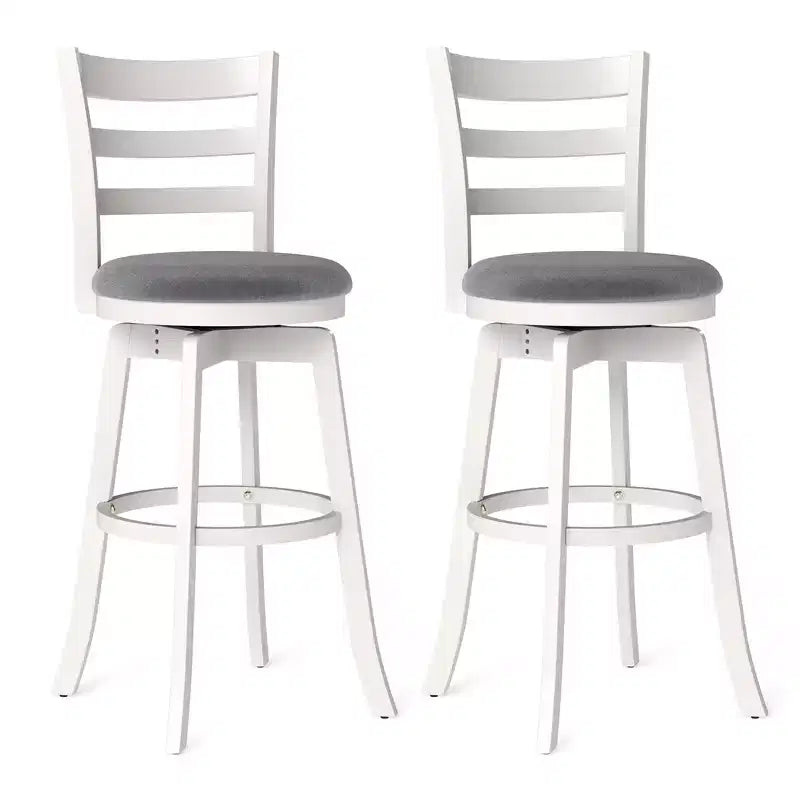 Tabourets de bar pivotants Costway 77,5 cm - Lot de 4 avec dossier et siège rembourré - Repose-pieds pour pub