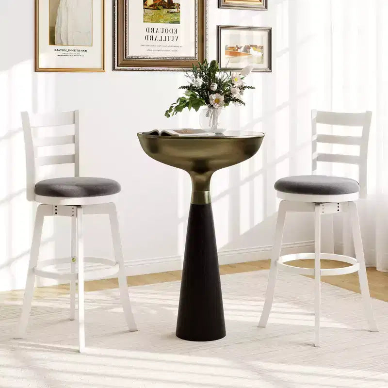 Tabourets de bar pivotants Costway 77,5 cm - Lot de 4 avec dossier et siège rembourré - Repose-pieds pour pub