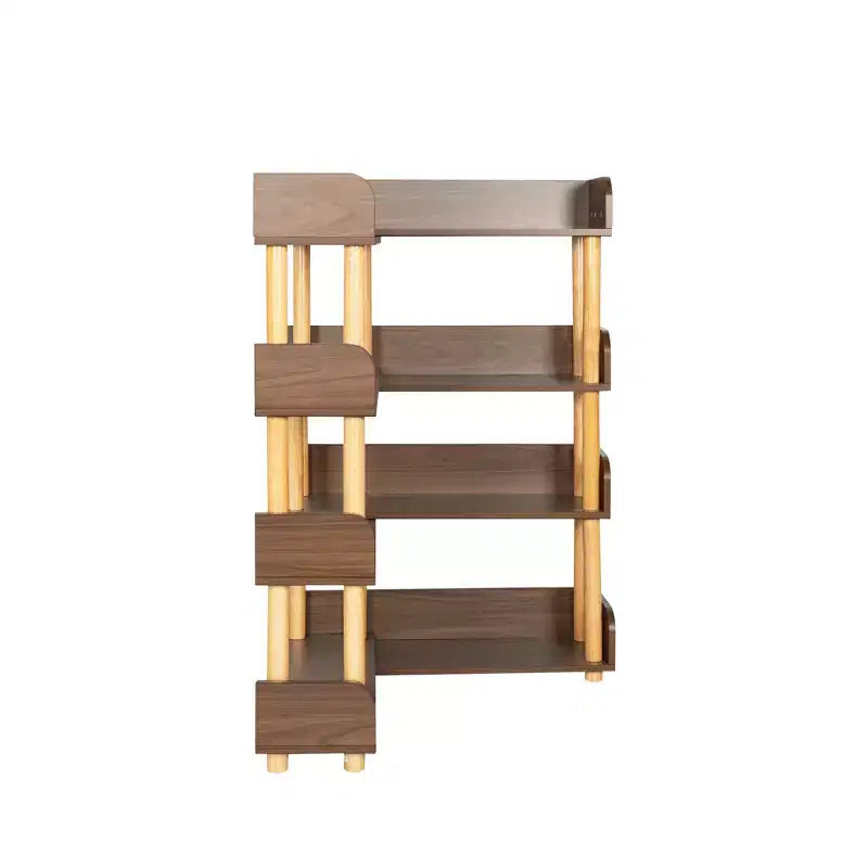 GDFStudio Horace Étagère de coin à 4 niveaux en bois moderne, rétractable et rotative