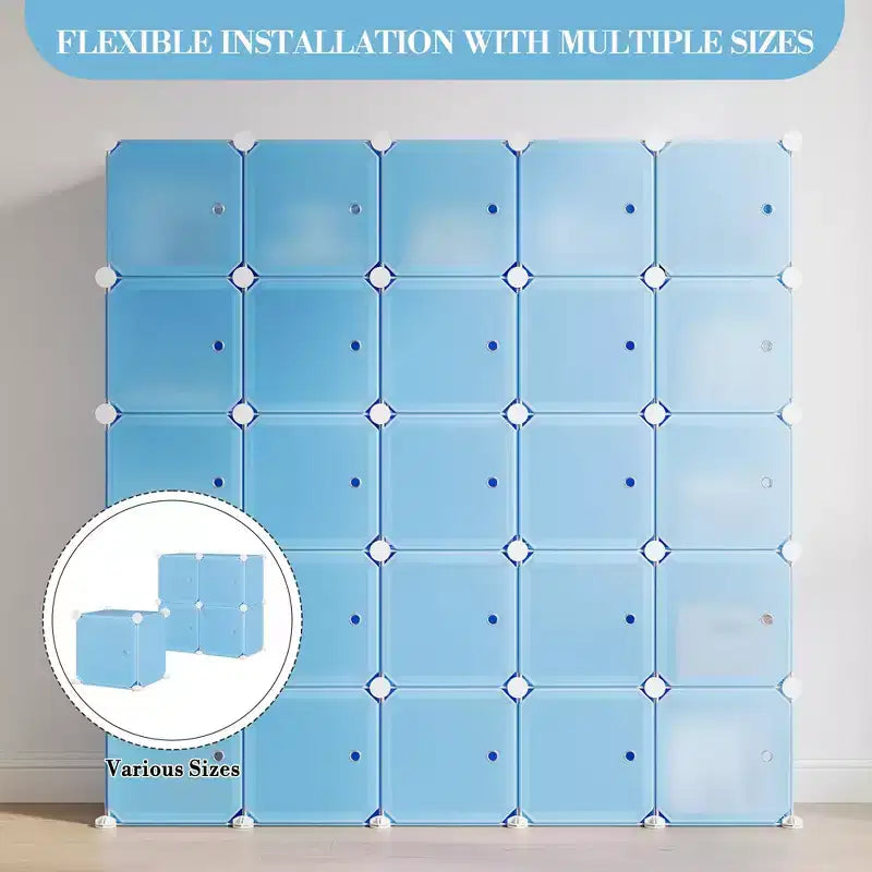 Organisateur de rangement, Rangement cube, Unité modulaire à 12 cubes avec portes, Étagères empilables en plastique ABS pour la maison/le bureau