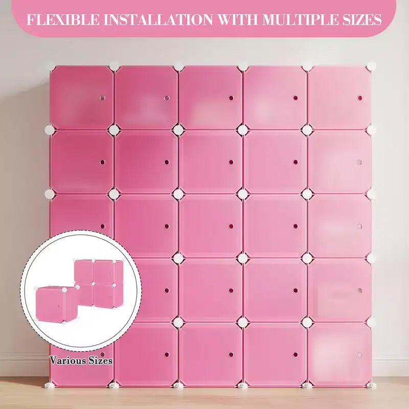 Organisateur de rangement, Rangement cube, Unité modulaire à 12 cubes avec portes, Étagères empilables en plastique ABS pour la maison/le bureau