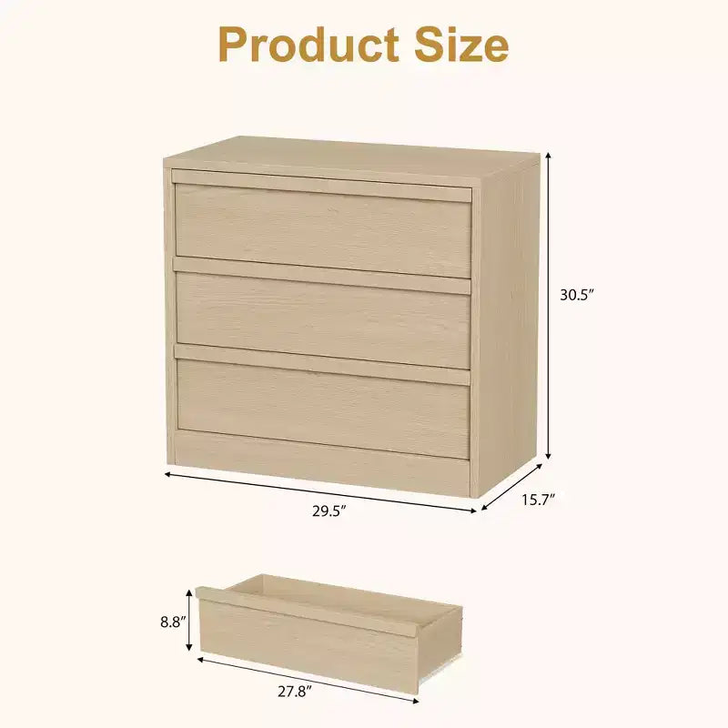 Commode de rangement moderne à 4 tiroirs – Chiffonnier compact en bois pour salle à manger ou chambre, organisateur vertical en blanc ou chêne naturel