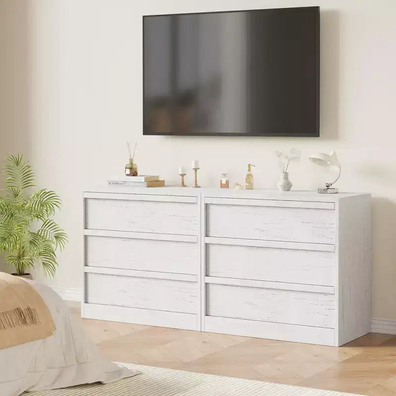 Commode de rangement moderne à 4 tiroirs – Chiffonnier compact en bois pour salle à manger ou chambre, organisateur vertical en blanc ou chêne naturel