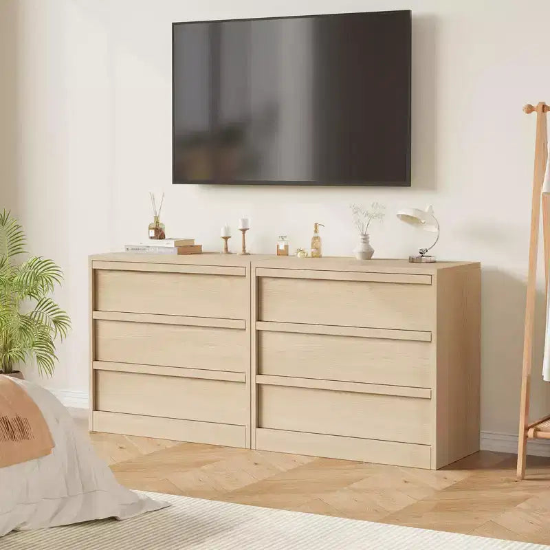 Commode de rangement moderne à 4 tiroirs – Chiffonnier compact en bois pour salle à manger ou chambre, organisateur vertical en blanc ou chêne naturel