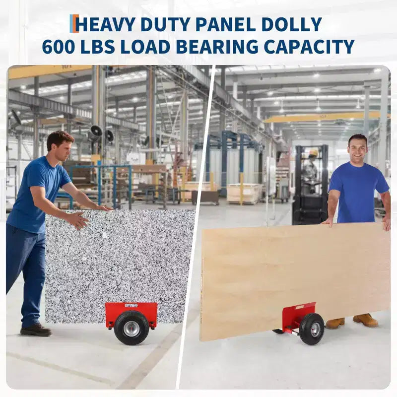 Chariot à panneaux d'une capacité de 272 kg avec pince réglable, pneus gonflables en caoutchouc de 10 pouces, chariot de transport tout-terrain pour plaques de plâtre et portes