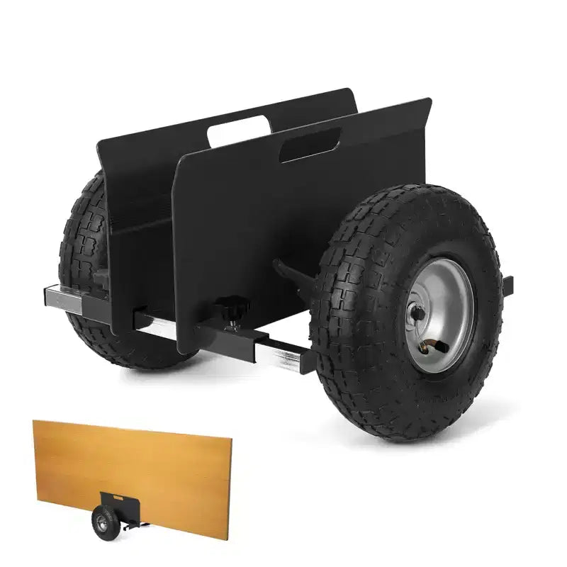 Chariot à panneaux d'une capacité de 272 kg avec pince réglable, pneus gonflables en caoutchouc de 10 pouces, chariot de transport tout-terrain pour plaques de plâtre et portes