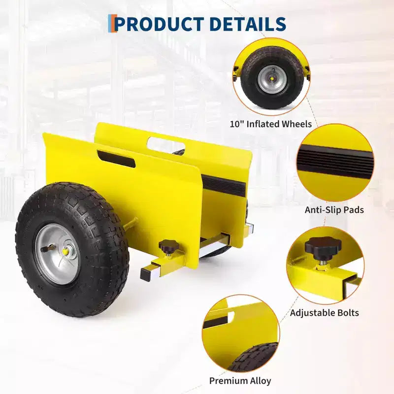 Chariot à panneaux d'une capacité de 272 kg avec pince réglable, pneus gonflables en caoutchouc de 10 pouces, chariot de transport tout-terrain pour plaques de plâtre et portes