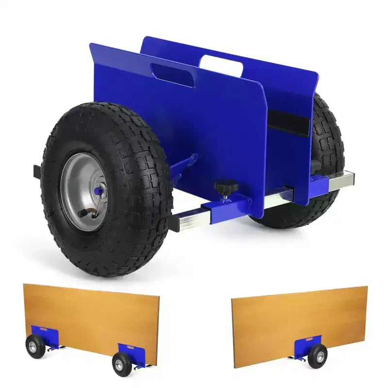 Chariot à panneaux d'une capacité de 272 kg avec pince réglable, pneus gonflables en caoutchouc de 10 pouces, chariot de transport tout-terrain pour plaques de plâtre et portes