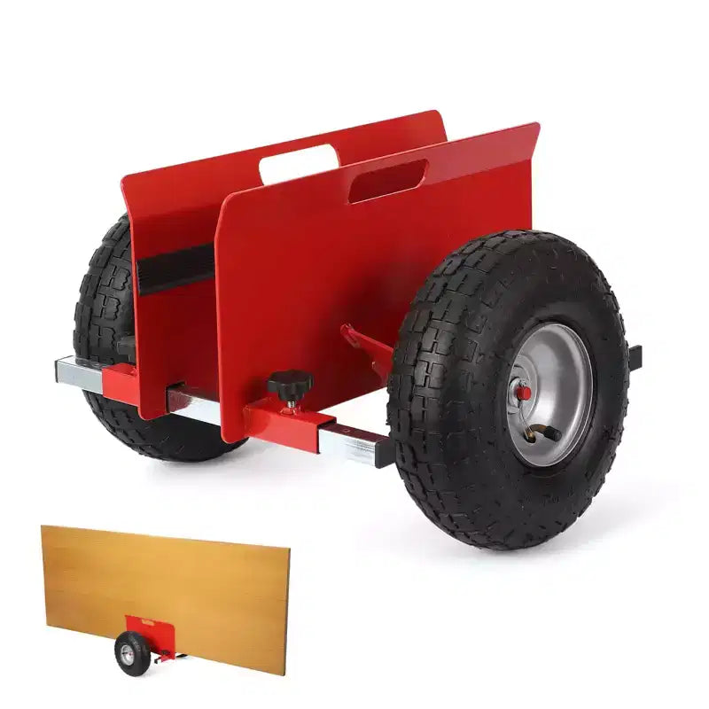 Chariot à panneaux d'une capacité de 272 kg avec pince réglable, pneus gonflables en caoutchouc de 10 pouces, chariot de transport tout-terrain pour plaques de plâtre et portes