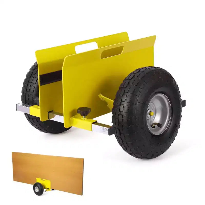 Chariot à panneaux d'une capacité de 272 kg avec pince réglable, pneus gonflables en caoutchouc de 10 pouces, chariot de transport tout-terrain pour plaques de plâtre et portes