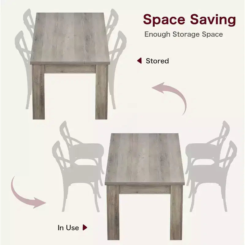 Acekool 71 Table à Manger Rectangulaire pour 6-8 Personnes, Table en Bois de Style Ferme avec Pieds Triangulaires, pour Salle à Manger ou Appartement