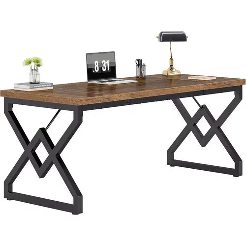 Bureau exécutif de 63 W, bureau d'ordinateur d'étude en bois épaissi extra robuste, grand bureau d'écriture pour bureau à domicile