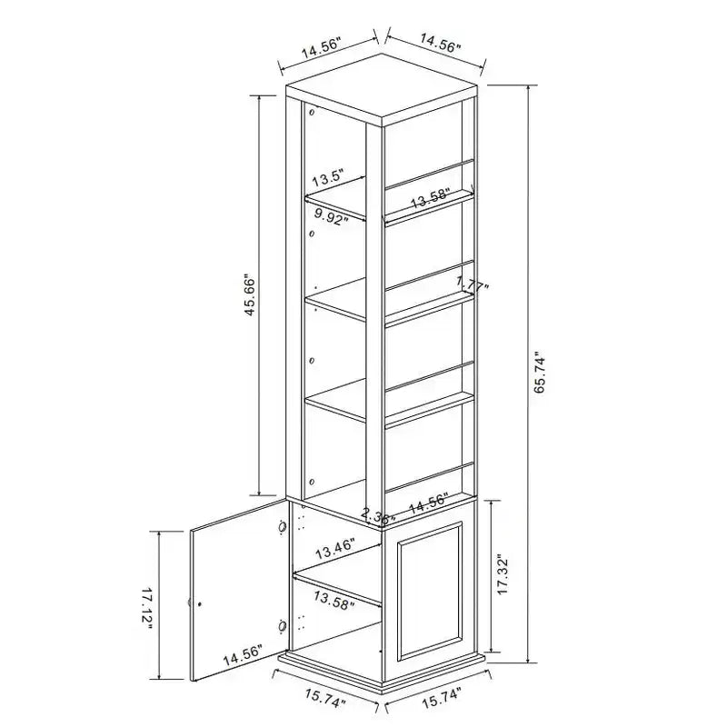 Armoire d'angle de 68 cm : Design moderne de style ferme avec 1 porte et 1 tiroir - Organiseur autoportant en MDF pour salon