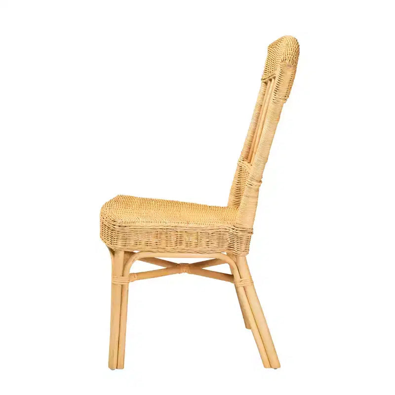 Chaise de salle à manger en rotin moderne bohème GDFStudio Tuttle