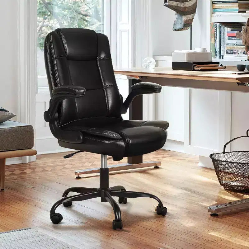 BALHAM TRADE-Fauteuil de bureau avec accoudoirs relevables en cuir de direction dossier haut support lombaire robuste