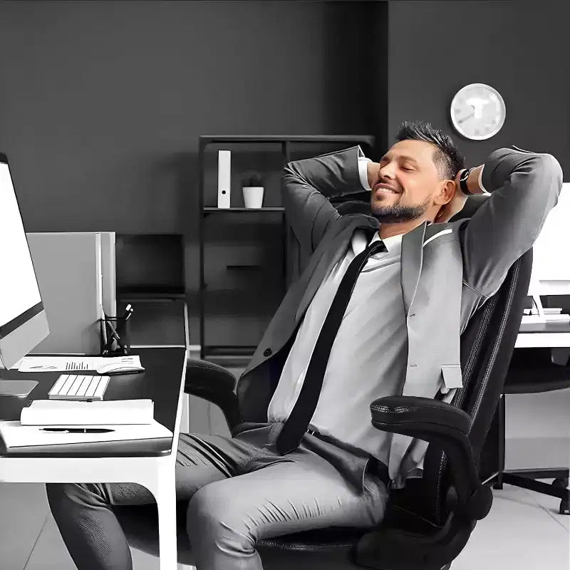 BALHAM TRADE-Fauteuil de bureau avec accoudoirs relevables en cuir de direction dossier haut support lombaire robuste