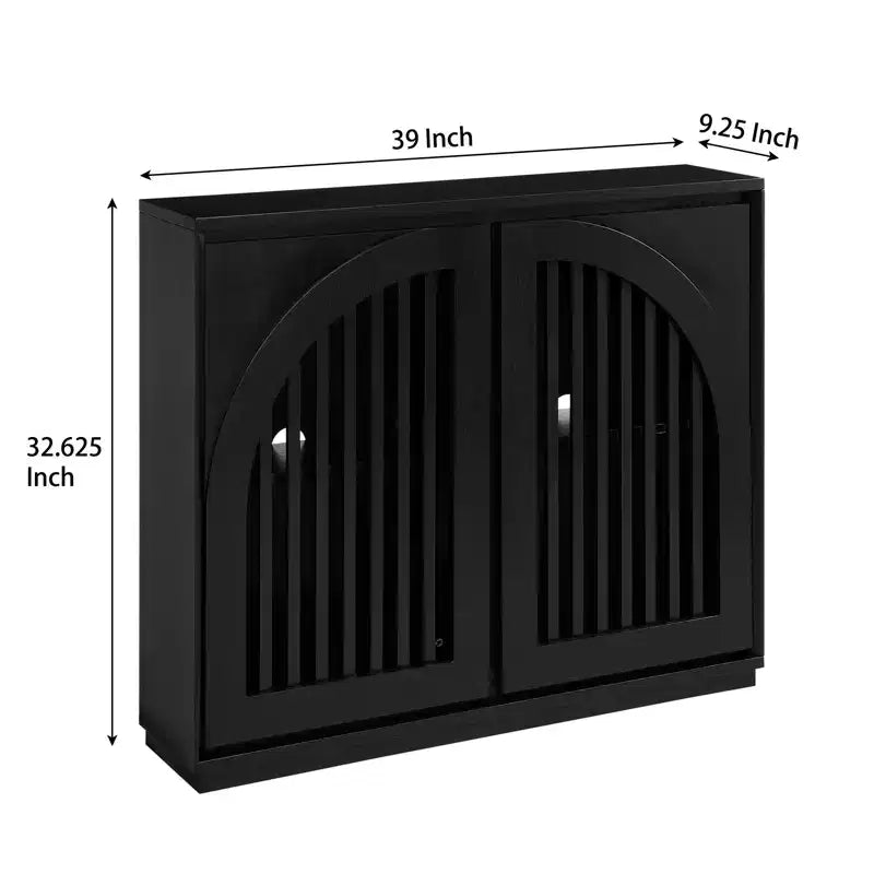 Bahut encastré moderne avec deux trous de drainage, doté d'un rangement et d'un design étroit, adapté au salon, à l'entrée, au couloir, à la cuisine