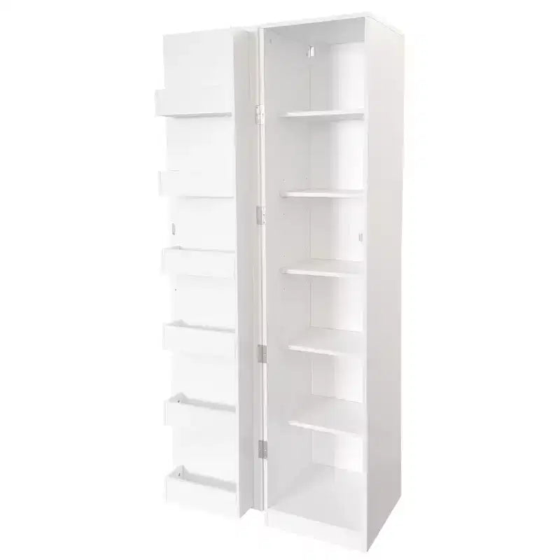 Buffet de Cuisine, Meuble Autonome Blanc avec Portes et Étagères, Idéal pour Cuisines, Salons et Salles à Manger