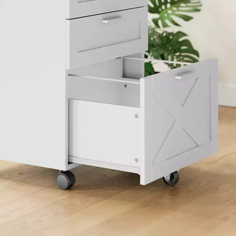 Classeur en bois sécurisé à 3 tiroirs verrouillables C Rangement mobile sous le bureau à roulettes Compatible Lettre/Legal/A4
