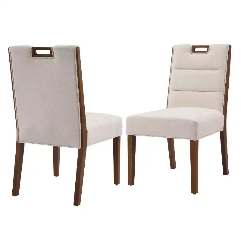 Christopher Knight Home Sungjin Chaises de salle à manger sans accoudoirs rembourrées en bois d'hévéa moderne (Lot de 2)