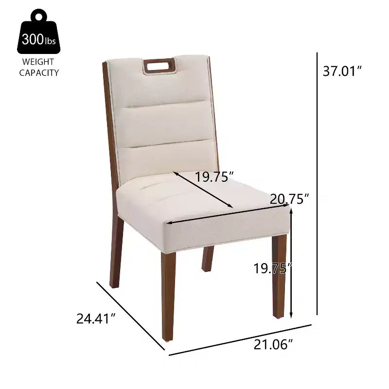 Christopher Knight Home Sungjin Chaises de salle à manger sans accoudoirs rembourrées en bois d'hévéa moderne (Lot de 2)