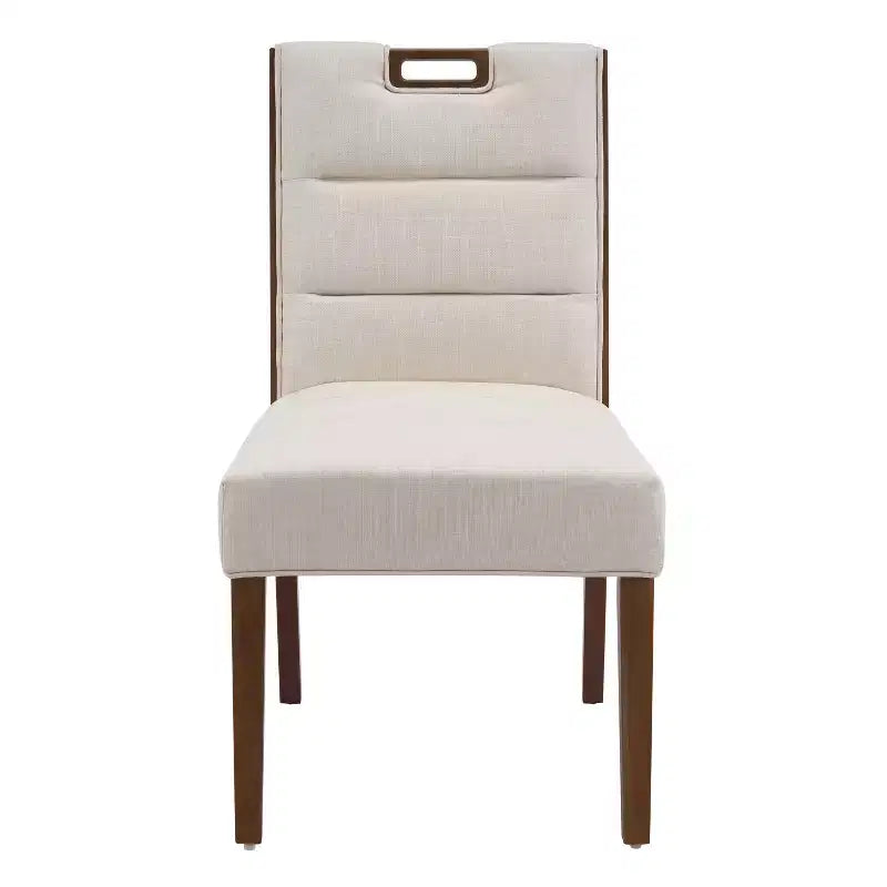 Christopher Knight Home Sungjin Chaises de salle à manger sans accoudoirs rembourrées en bois d'hévéa moderne (Lot de 2)