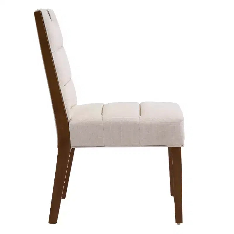 Christopher Knight Home Sungjin Chaises de salle à manger sans accoudoirs rembourrées en bois d'hévéa moderne (Lot de 2)
