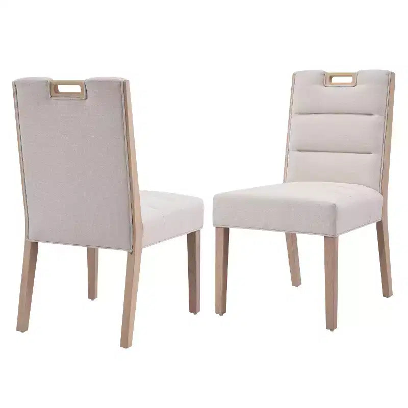 Christopher Knight Home Sungjin Chaises de salle à manger sans accoudoirs rembourrées en bois d'hévéa moderne (Lot de 2)