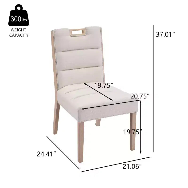 Christopher Knight Home Sungjin Chaises de salle à manger sans accoudoirs rembourrées en bois d'hévéa moderne (Lot de 2)