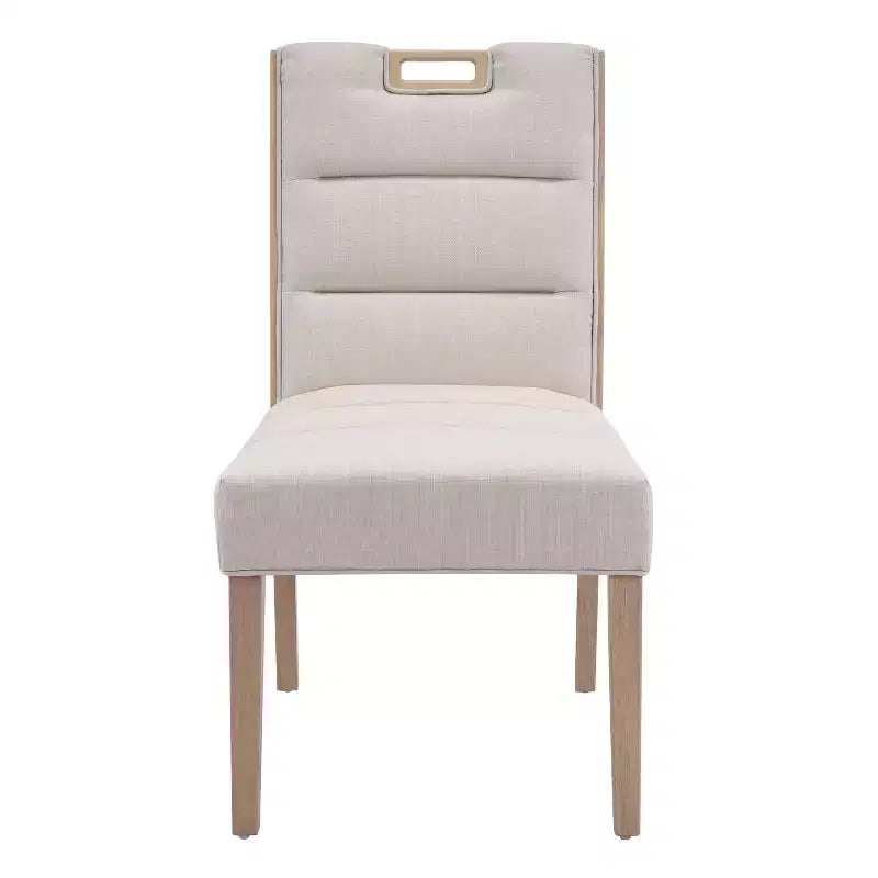 Christopher Knight Home Sungjin Chaises de salle à manger sans accoudoirs rembourrées en bois d'hévéa moderne (Lot de 2)