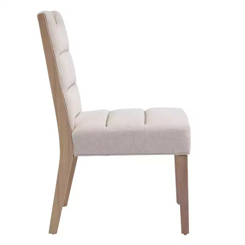 Christopher Knight Home Sungjin Chaises de salle à manger sans accoudoirs rembourrées en bois d'hévéa moderne (Lot de 2)