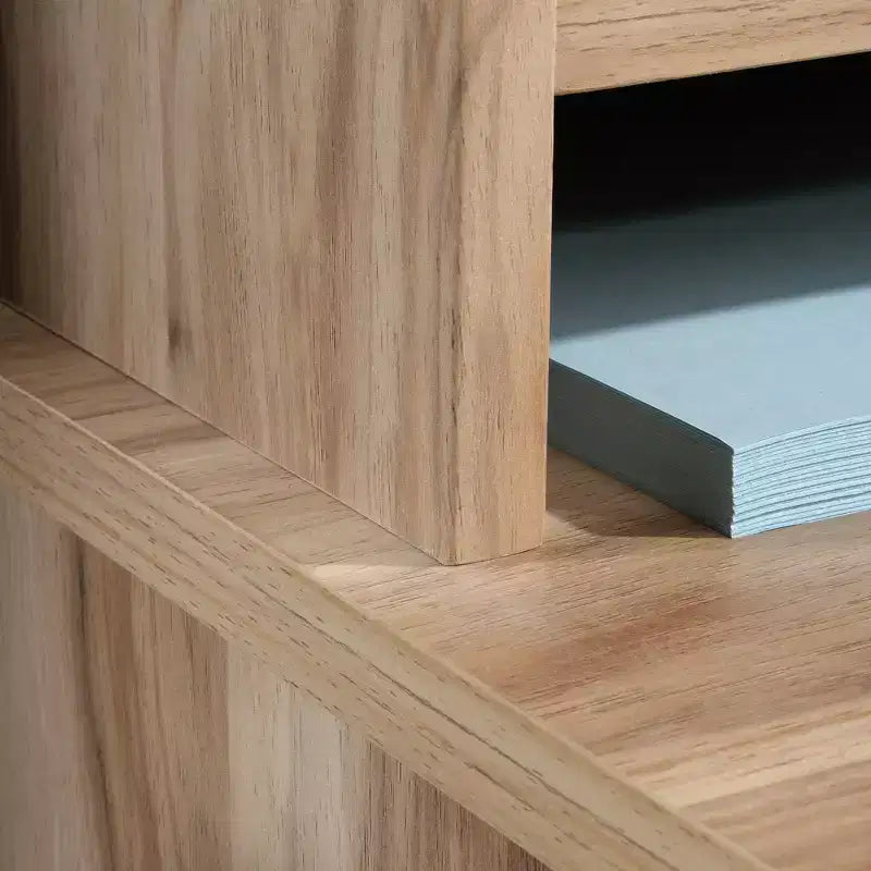 Étagère tournante à 360 degrés, bibliothèque d'angle à 5 niveaux avec tiroir pour petits espaces, meuble de rangement vertical en bois, organisateur étroit