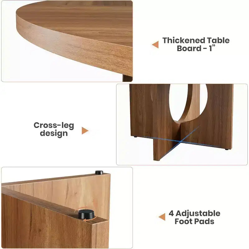 Table à manger ronde de 47" pour 4 à 6 personnes, tables de cuisine circulaires avec base piédestal robuste, mobilier de salle à manger peu encombrant pour salle à manger, cuisine