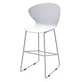 HomeRoots Set of Two 26 White and Silver Heavy Duty Plastic and Metal Low Back Counter Height Bar Chairs