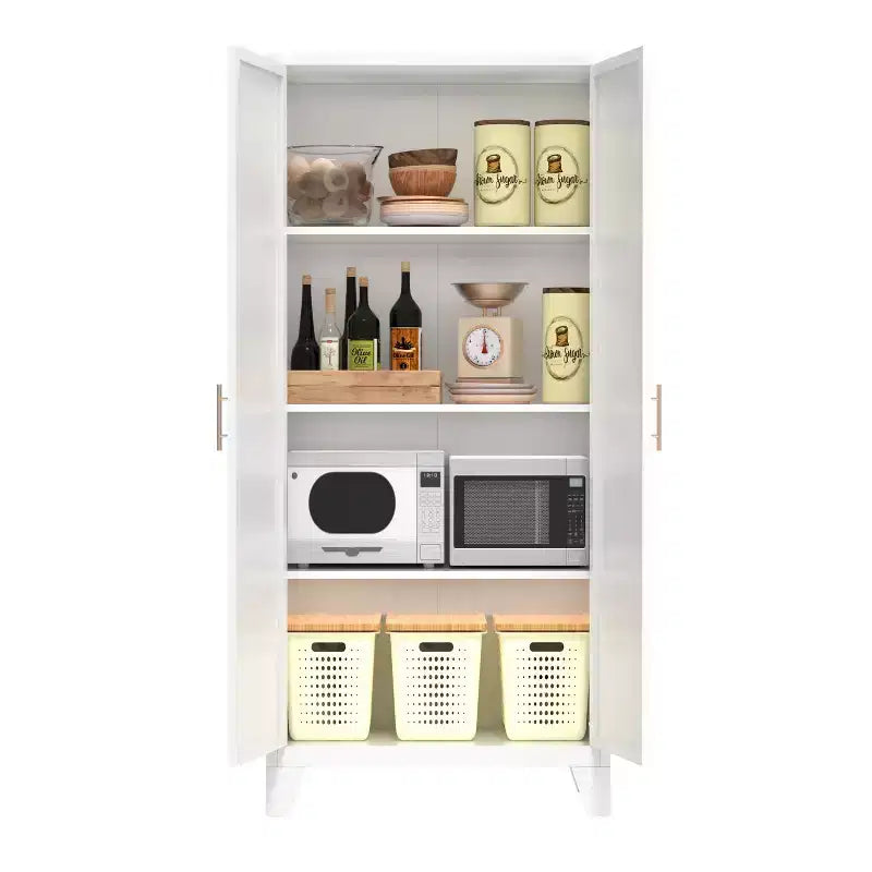 Homy Casa Armoire de Rangement en Métal avec Portes et Étagères Réglables