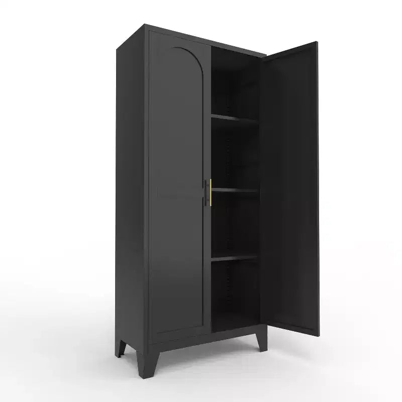 Homy Casa Armoire de Rangement en Métal avec Portes et Étagères Réglables