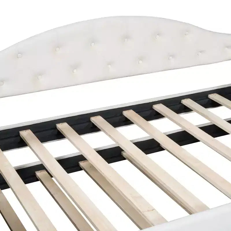Lit de repos capitonné avec tiroir-lit, lit de repos simple en velours pour chambre à coucher