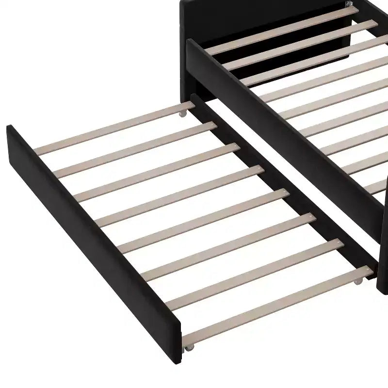 Lit de repos capitonné avec tiroir-lit, lit de repos simple en velours pour chambre à coucher