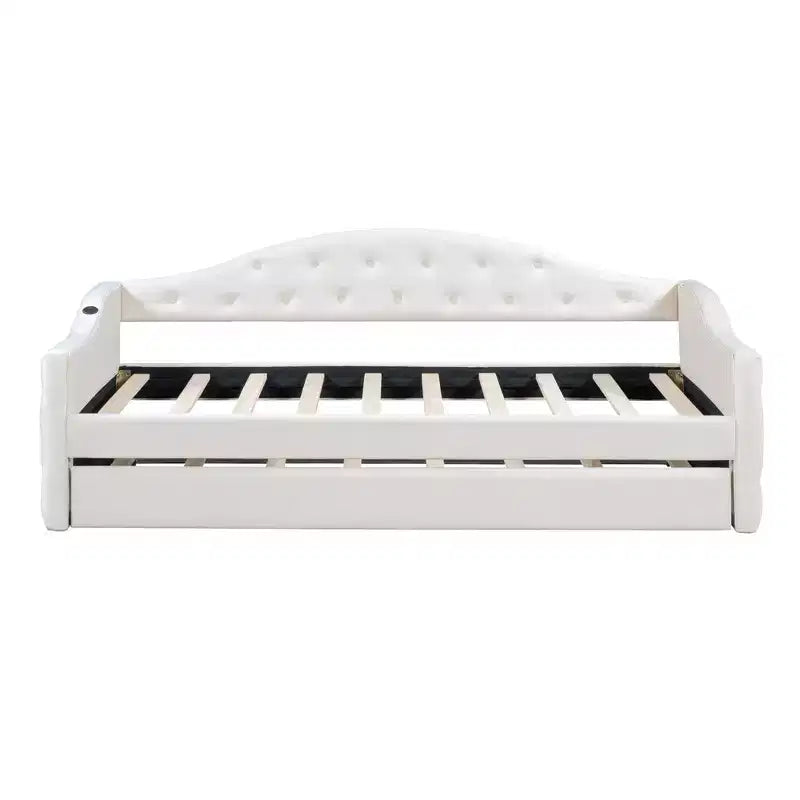 Lit de repos capitonné avec tiroir-lit, lit de repos simple en velours pour chambre à coucher