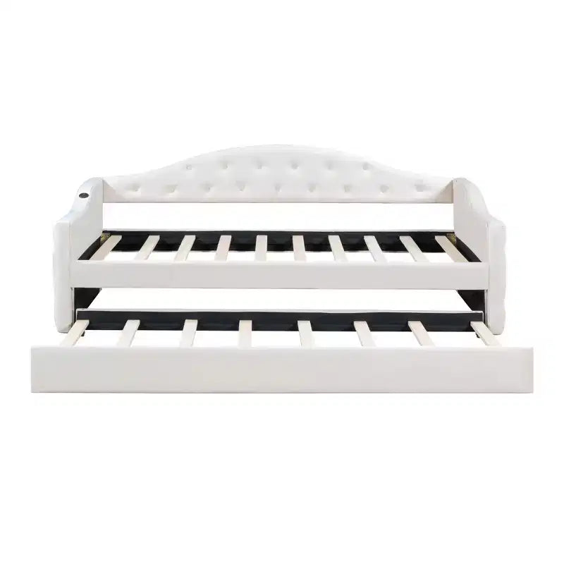 Lit de repos capitonné avec tiroir-lit, lit de repos simple en velours pour chambre à coucher