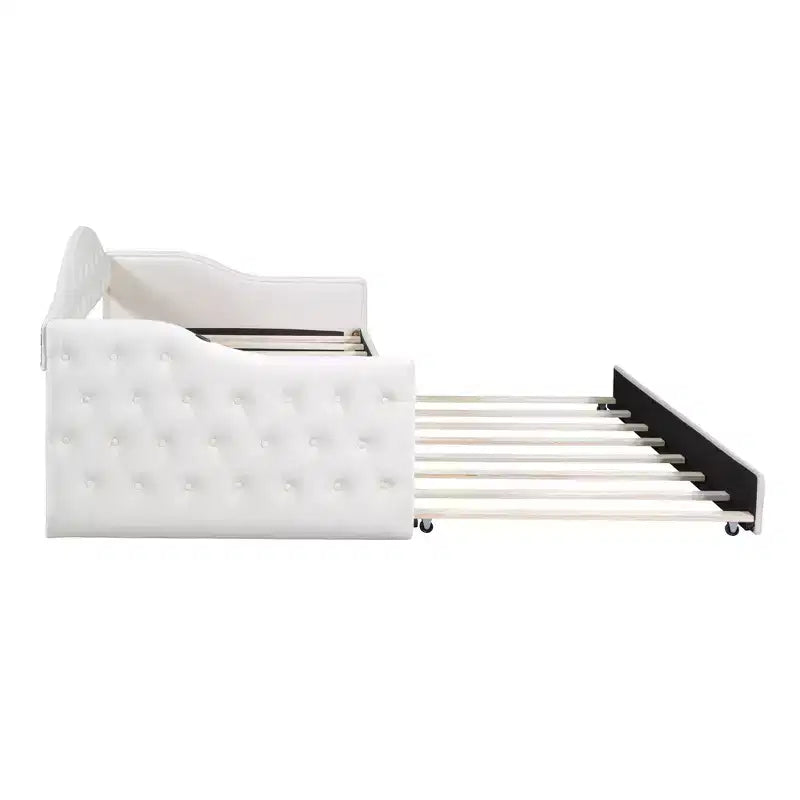 Lit de repos capitonné avec tiroir-lit, lit de repos simple en velours pour chambre à coucher