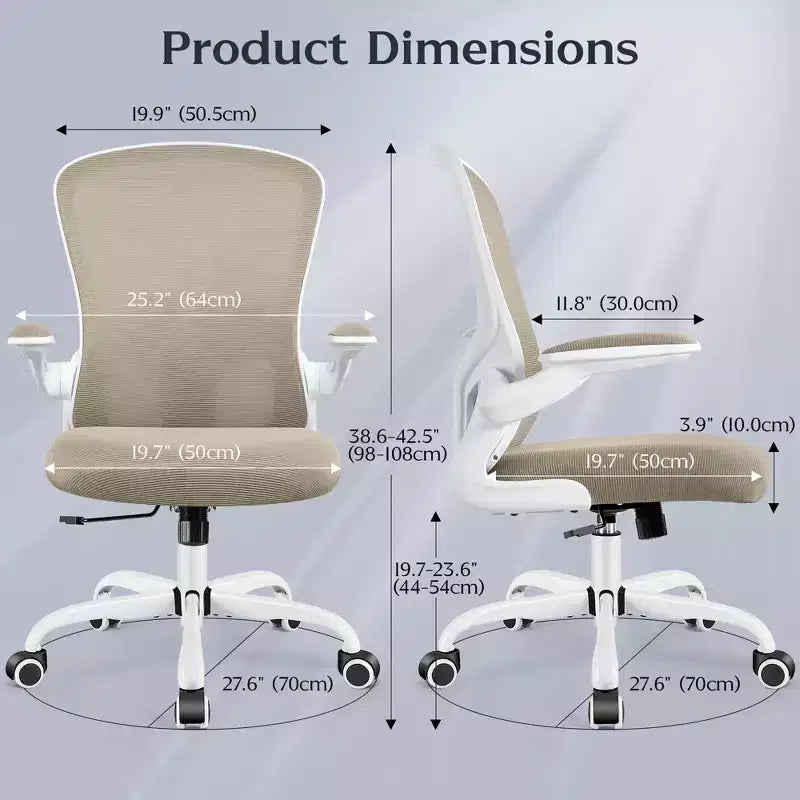 Chaises de bureau KERDOM, chaise de bureau ergonomique pour PC avec roulettes, support lombaire et hauteur réglables, chaise d'ordinateur pivotante