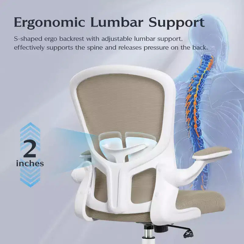 Chaises de bureau KERDOM, chaise de bureau ergonomique pour PC avec roulettes, support lombaire et hauteur réglables, chaise d'ordinateur pivotante