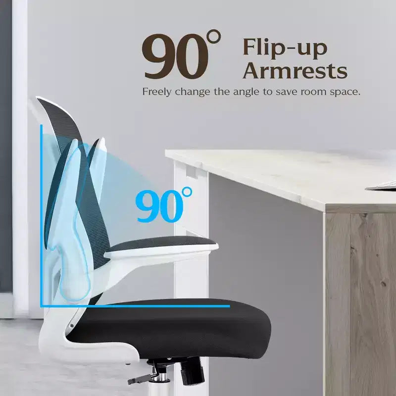 Chaises de bureau KERDOM, chaise de bureau ergonomique pour PC avec roulettes, support lombaire et hauteur réglables, chaise d'ordinateur pivotante