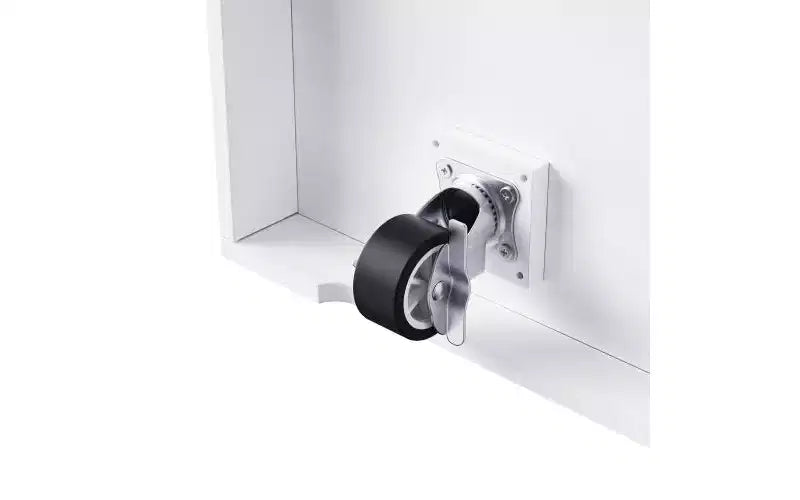 JVNOXK Îlot de cuisine roulant à 5 roues de 134,62 cm avec plateau pliant, prise de courant, étagère de rangement avec porte et étagère latérale, convient aux cuisines, blanc