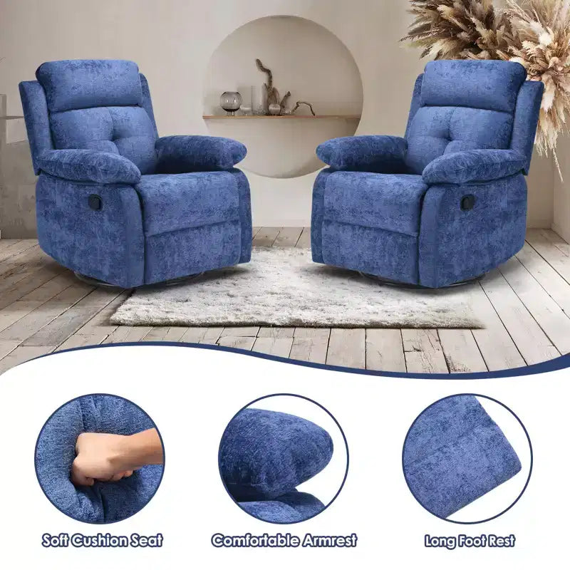 Fauteuil inclinable rembourré pivotant à 360° GDFStudio Janna