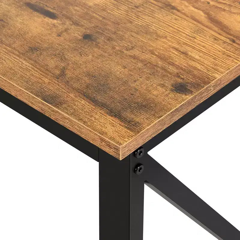 Bureau d'angle réversible en forme de L brun 55 pouces avec tiroirs et lumières LED et 4 étagères de rangement ouvertes en verre