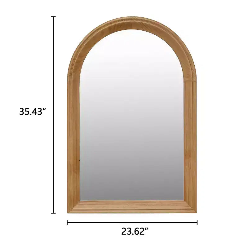 Miroir Mural Cintrée avec Cadre en Bois, Miroir Décoratif Rustique 24 x 35 pour Salle de Bain, Coiffeuse, Salon-Panipeachy