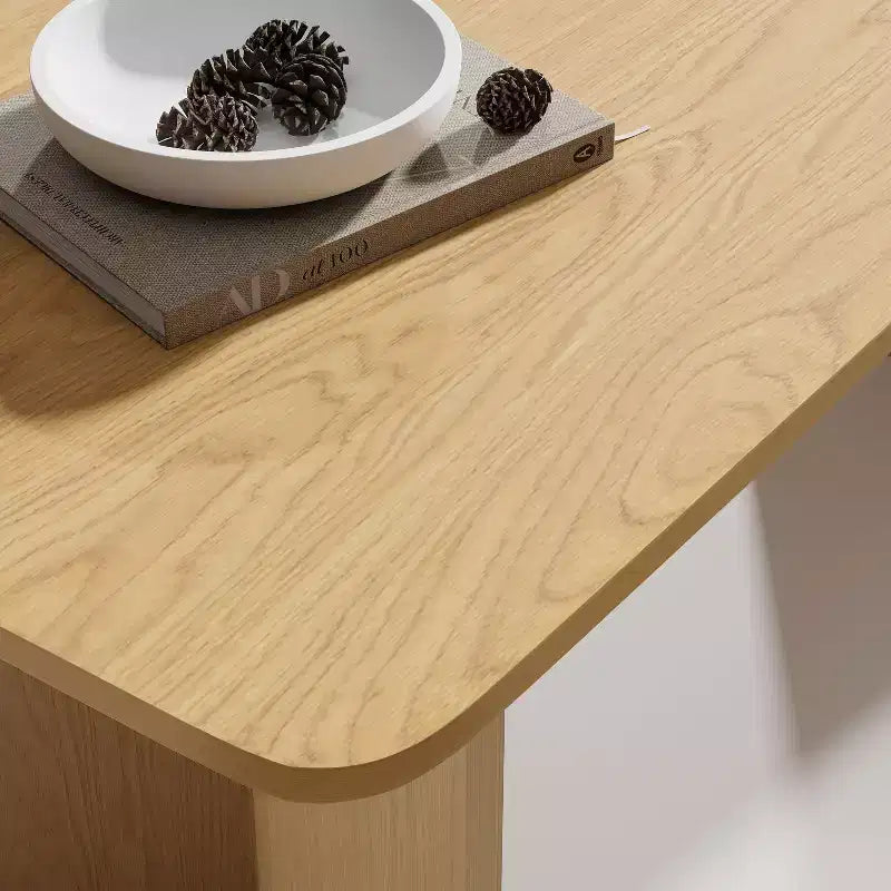 PexFix 67 x 33,5 Table de salle à manger de ferme en bois massif naturel avec pieds en V et plateau carré en bois pour salles à manger modernes et réunions de famille