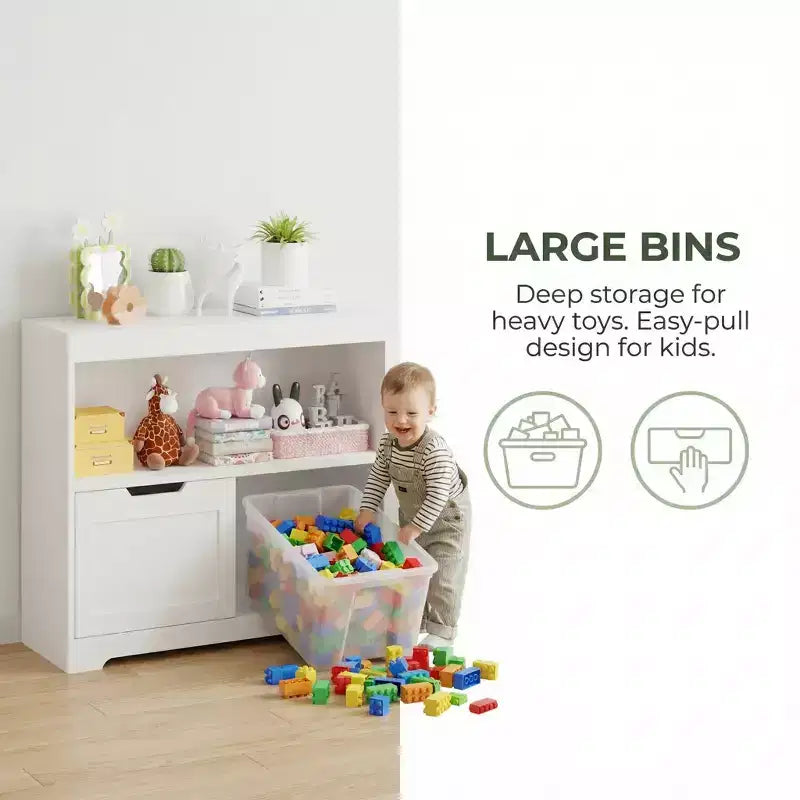 Organisateur de rangement 8 casiers de rangement, bacs à jouets amovibles, organisateur de livres à 4 niveaux et 2 armoires de rangement pour salle de jeux, chambre d'enfant